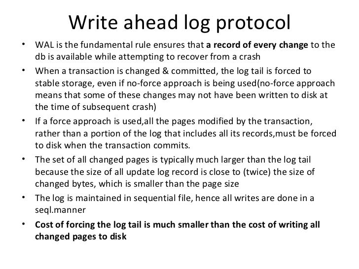 write behind log write ahead log in dbms examples